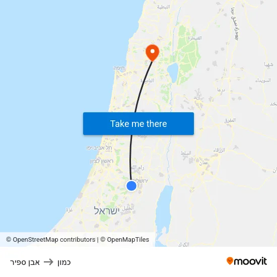 אבן ספיר to כמון map