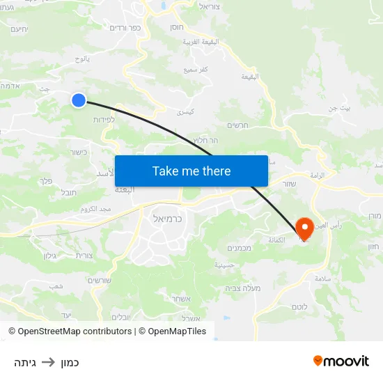גיתה to כמון map