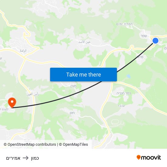 אמירים to כמון map