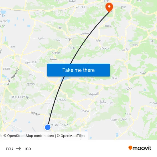 גבת to כמון map