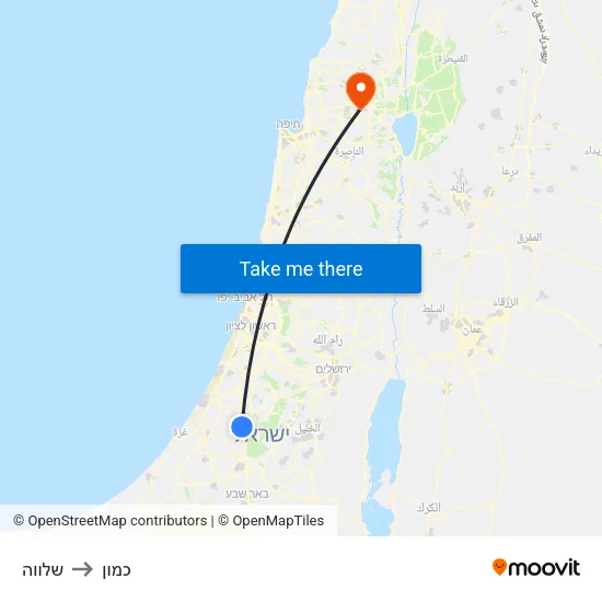 שלווה to כמון map