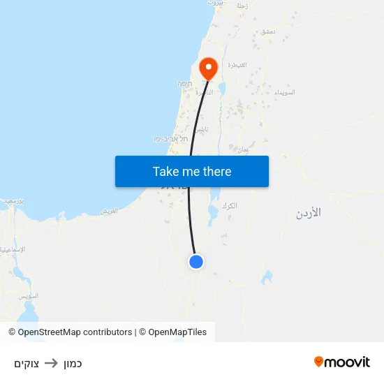 צוקים to כמון map