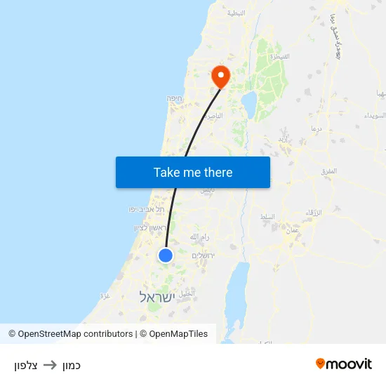 צלפון to כמון map