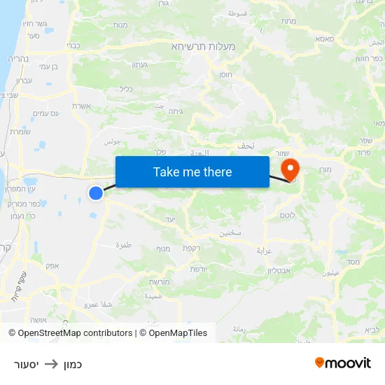 יסעור to כמון map