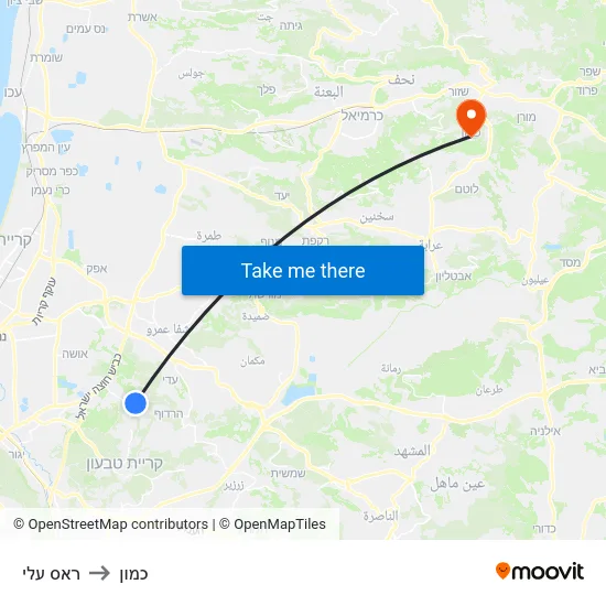 ראס עלי to כמון map