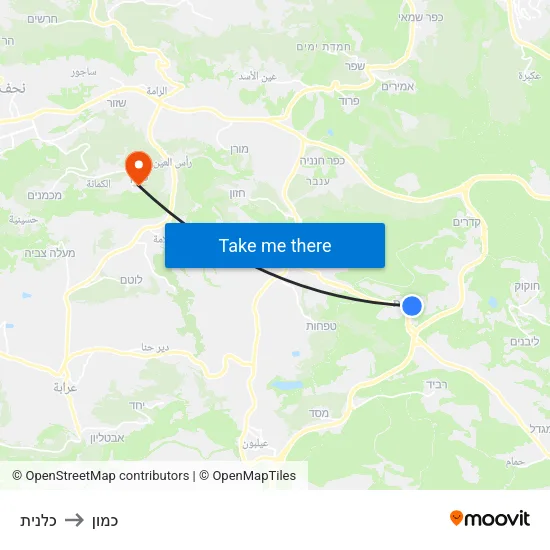 כלנית to כמון map
