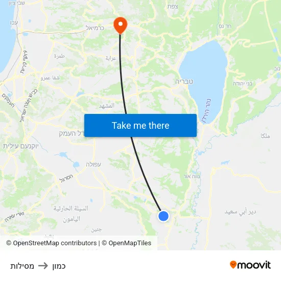 מסילות to כמון map