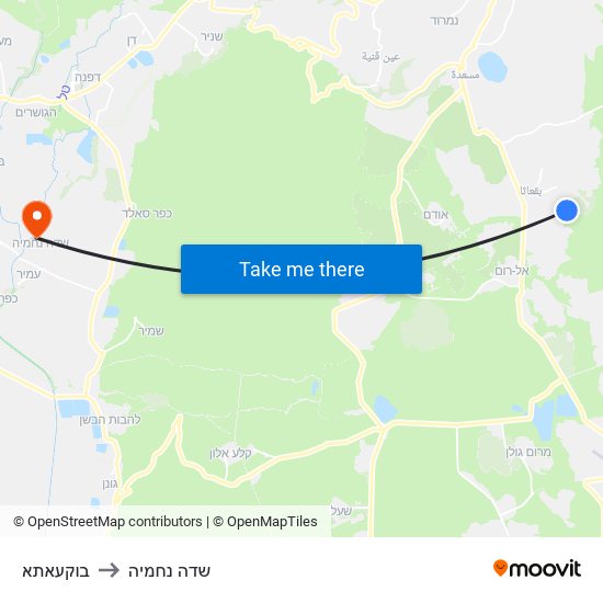 בוקעאתא to שדה נחמיה map
