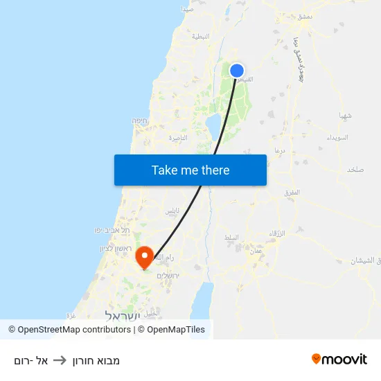 אל -רום to מבוא חורון map