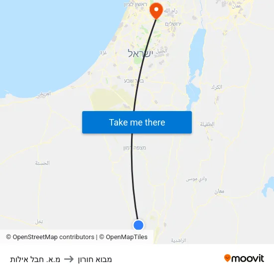 מ.א. חבל אילות to מבוא חורון map