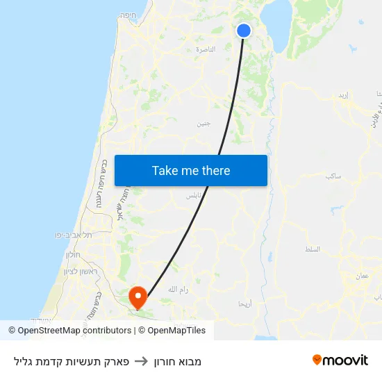 פארק תעשיות קדמת גליל to מבוא חורון map