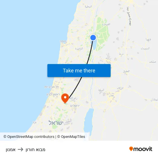 אמנון to מבוא חורון map
