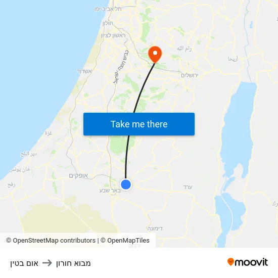 אום בטין to מבוא חורון map