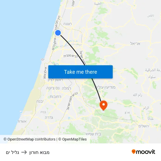 גליל ים to מבוא חורון map