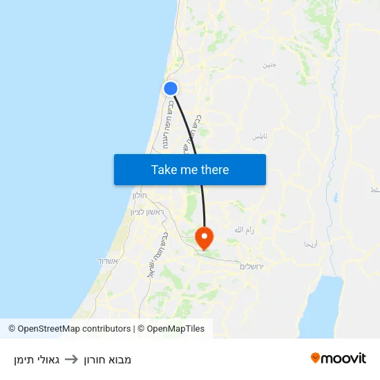 גאולי תימן to מבוא חורון map