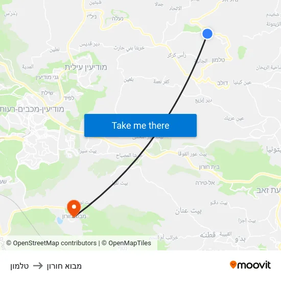 טלמון to מבוא חורון map