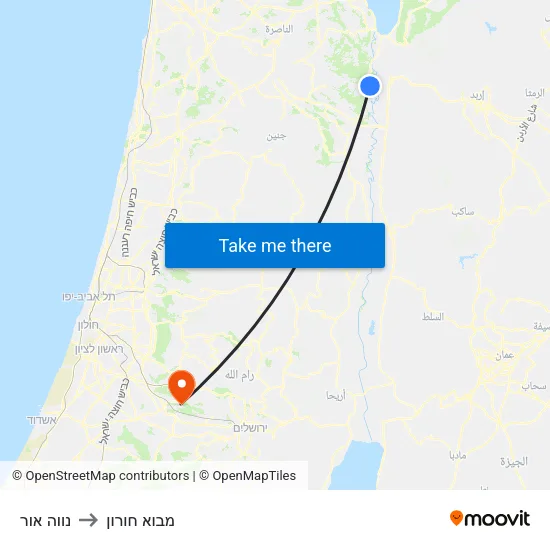 נווה אור to מבוא חורון map
