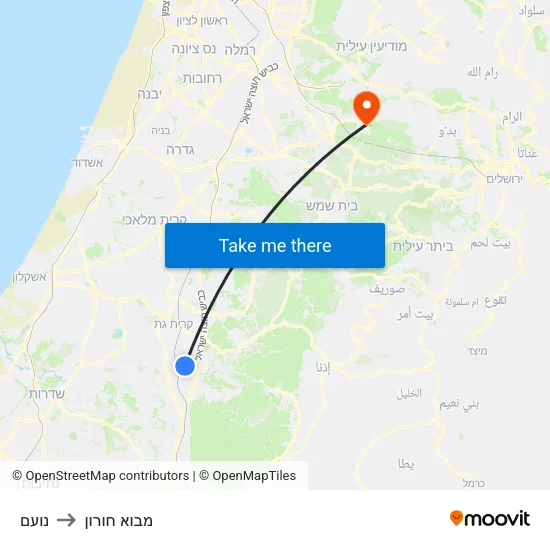 נועם to מבוא חורון map