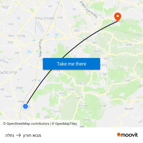 נחלה to מבוא חורון map