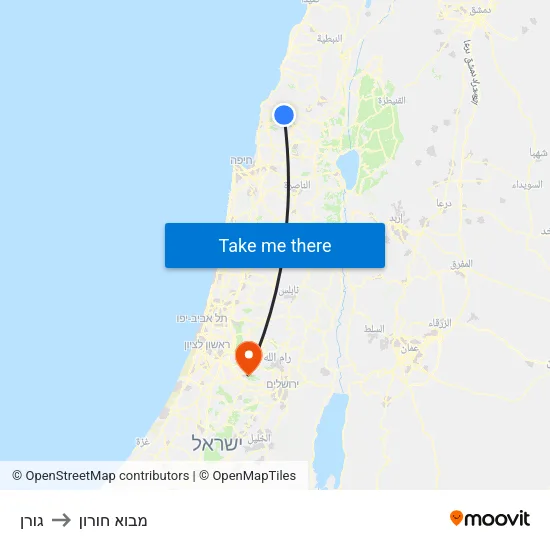 גורן to מבוא חורון map