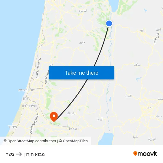 גשר to מבוא חורון map