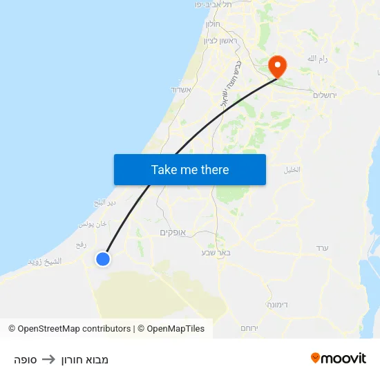 סופה to מבוא חורון map