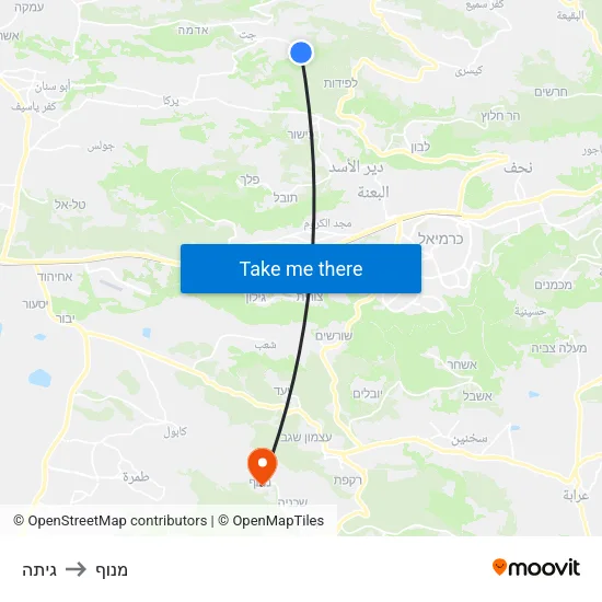 גיתה to מנוף map