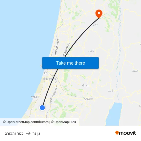 כפר ורבורג to גן נר map