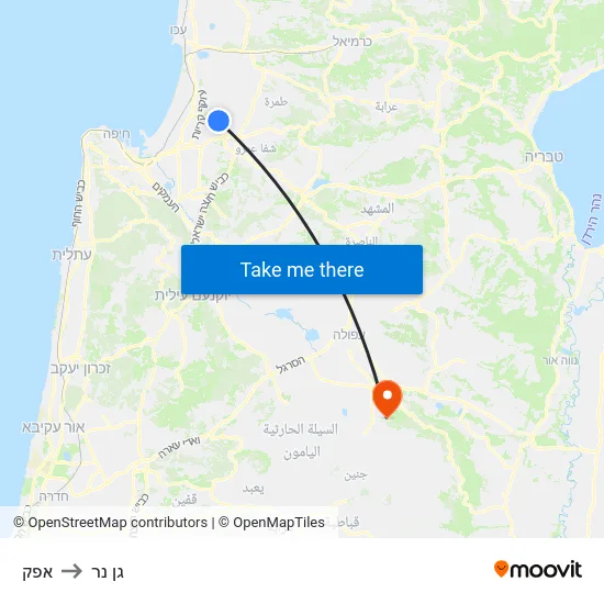 אפק to גן נר map
