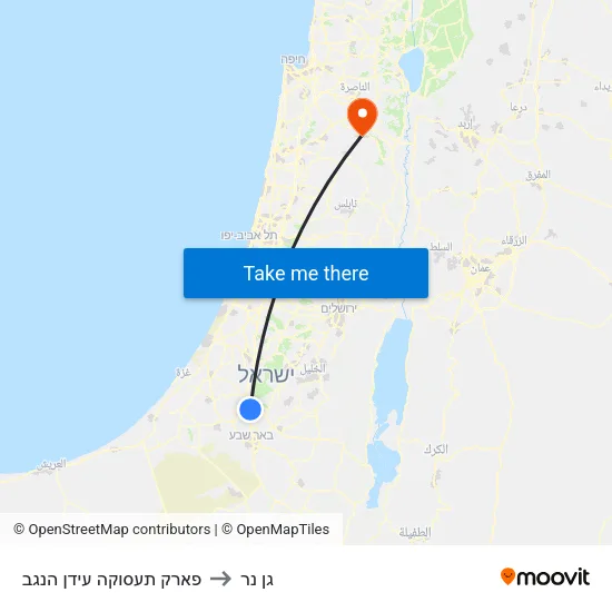 פארק תעסוקה עידן הנגב to גן נר map
