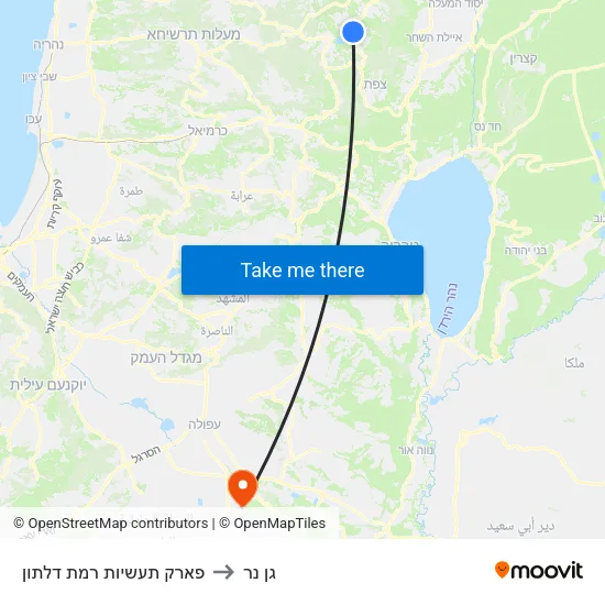 פארק תעשיות רמת דלתון to גן נר map