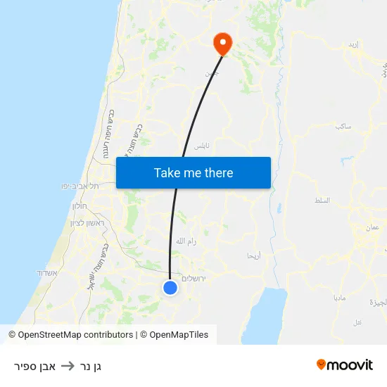 אבן ספיר to גן נר map