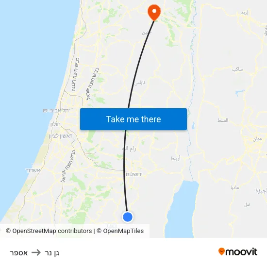 אספר to גן נר map