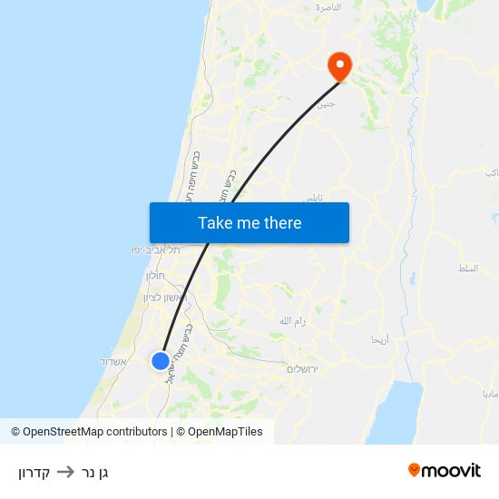 קדרון to גן נר map