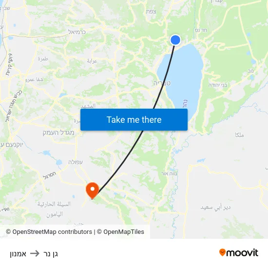 אמנון to גן נר map