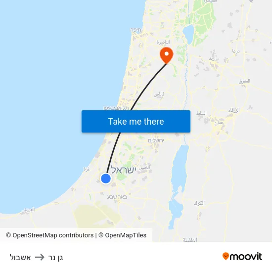 אשבול to גן נר map