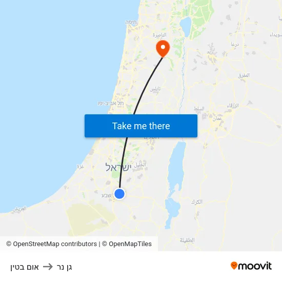 אום בטין to גן נר map