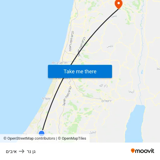איבים to גן נר map