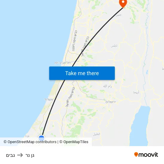 גבים to גן נר map