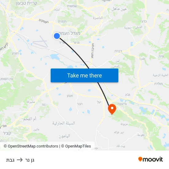 גבת to גן נר map