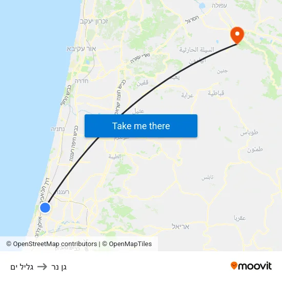 גליל ים to גן נר map