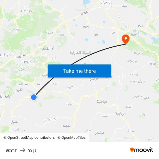חרמש to גן נר map