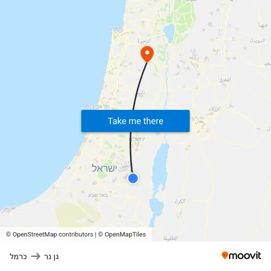 כרמל to גן נר map