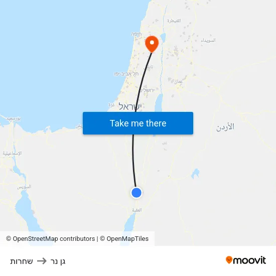 שחרות to גן נר map