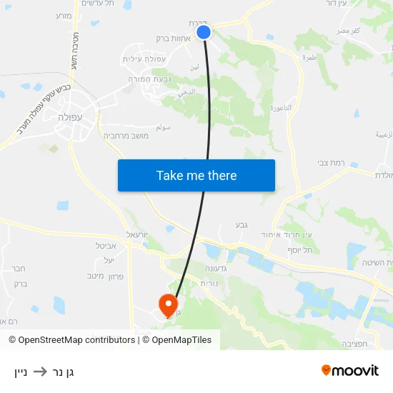 ניין to גן נר map