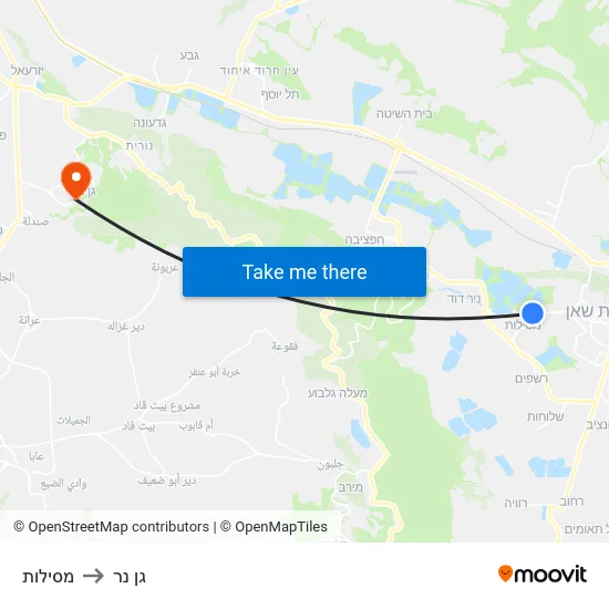 מסילות to גן נר map