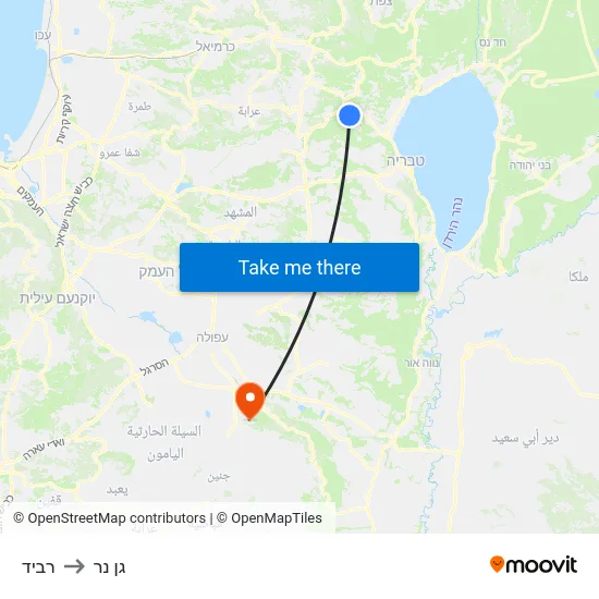 רביד to גן נר map