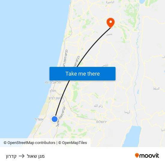 קדרון to מגן שאול map