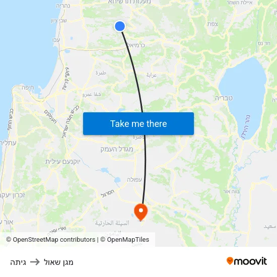 גיתה to מגן שאול map