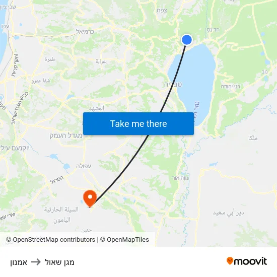 אמנון to מגן שאול map
